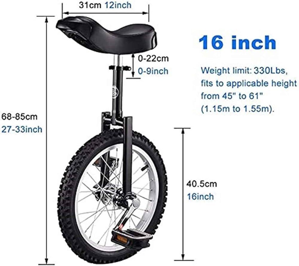 Amazon | 一輪車 ブラック 24インチ/20インチ/18インチ/16インチ